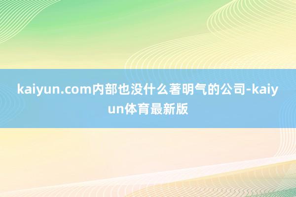 kaiyun.com内部也没什么著明气的公司-kaiyun体育最新版