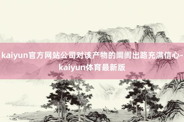 kaiyun官方网站公司对该产物的阛阓出路充满信心-kaiyun体育最新版