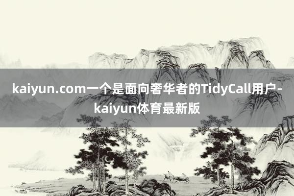 kaiyun.com一个是面向奢华者的TidyCall用户-kaiyun体育最新版