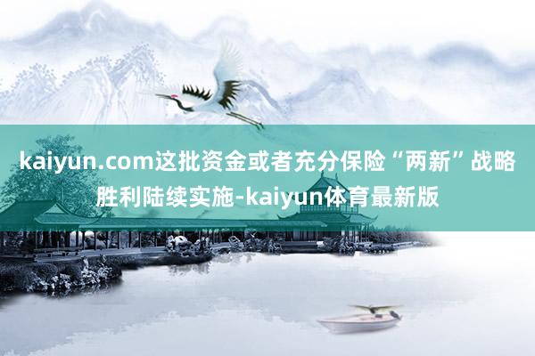 kaiyun.com这批资金或者充分保险“两新”战略胜利陆续实施-kaiyun体育最新版