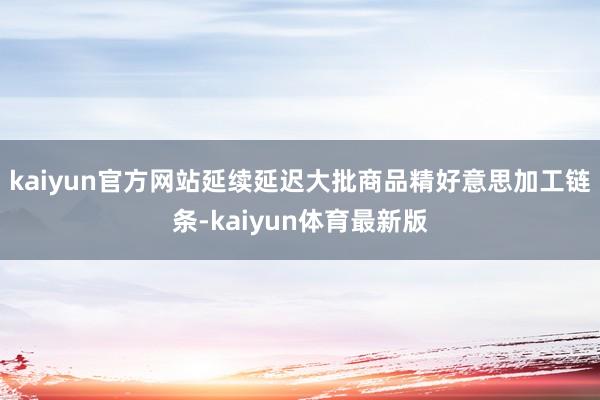 kaiyun官方网站延续延迟大批商品精好意思加工链条-kaiyun体育最新版