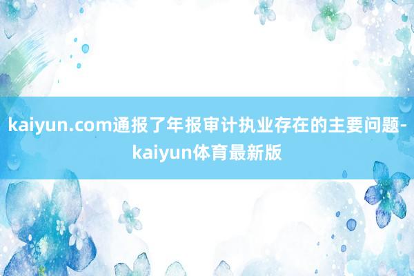 kaiyun.com通报了年报审计执业存在的主要问题-kaiyun体育最新版