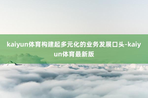 kaiyun体育构建起多元化的业务发展口头-kaiyun体育最新版