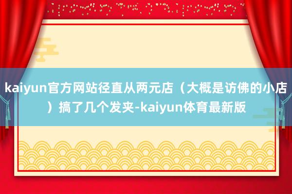 kaiyun官方网站径直从两元店（大概是访佛的小店）搞了几个发夹-kaiyun体育最新版