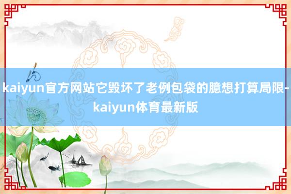 kaiyun官方网站它毁坏了老例包袋的臆想打算局限-kaiyun体育最新版