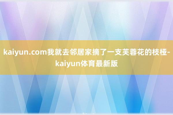 kaiyun.com我就去邻居家摘了一支芙蓉花的枝桠-kaiyun体育最新版