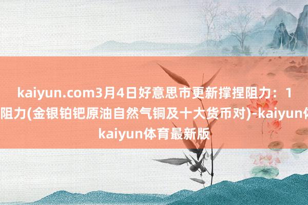 kaiyun.com3月4日好意思市更新撑捏阻力：18品种撑捏阻力(金银铂钯原油自然气铜及十大货币对)-kaiyun体育最新版