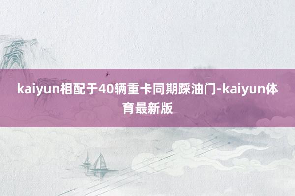 kaiyun相配于40辆重卡同期踩油门-kaiyun体育最新版