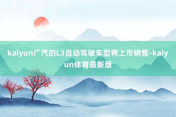 kaiyun广汽的L3自动驾驶车型将上市销售-kaiyun体育最新版