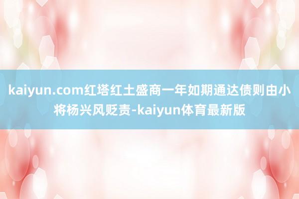 kaiyun.com红塔红土盛商一年如期通达债则由小将杨兴风贬责-kaiyun体育最新版